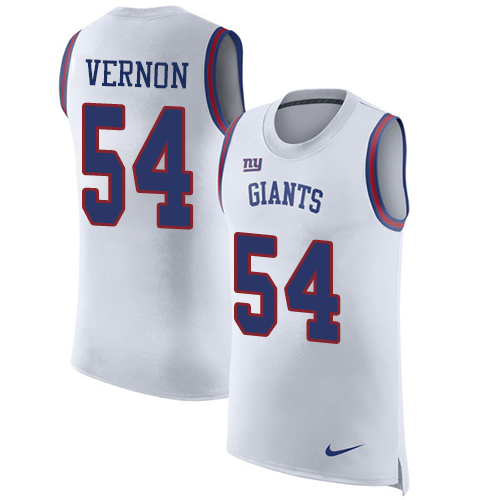 Nike Giants #54 Olivier Vernon White Men's Stitched NFL Limited Rush Tank Top Jersey